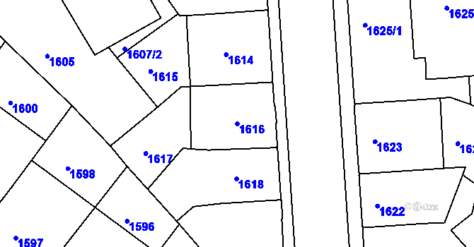 Parcela st. 1616 v KÚ Znojmo-město, Katastrální mapa