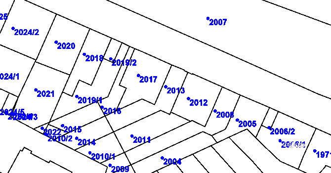 Parcela st. 2013 v KÚ Znojmo-město, Katastrální mapa
