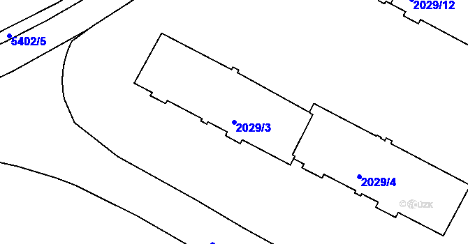 Parcela st. 2029/3 v KÚ Znojmo-město, Katastrální mapa