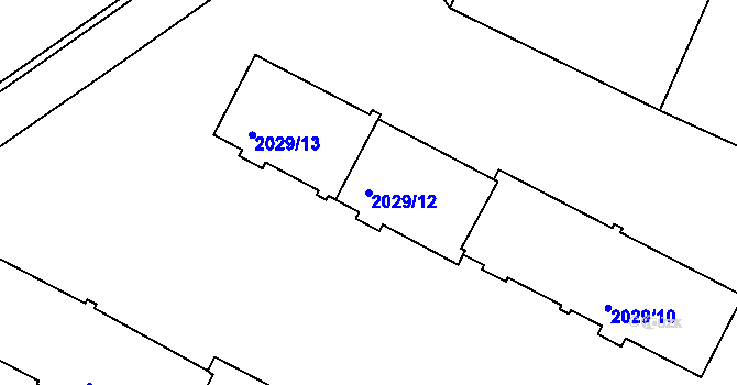 Parcela st. 2029/12 v KÚ Znojmo-město, Katastrální mapa