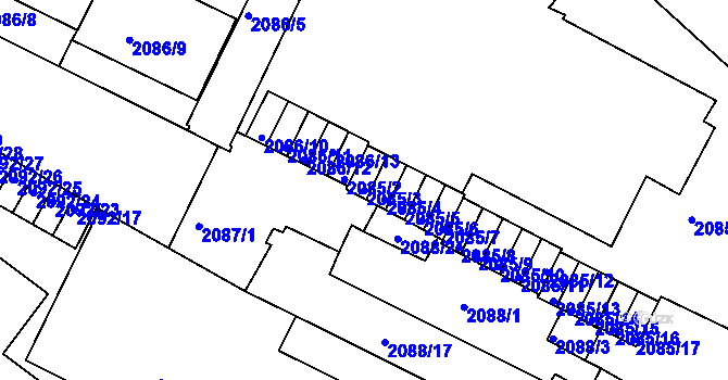 Parcela st. 2085/3 v KÚ Znojmo-město, Katastrální mapa