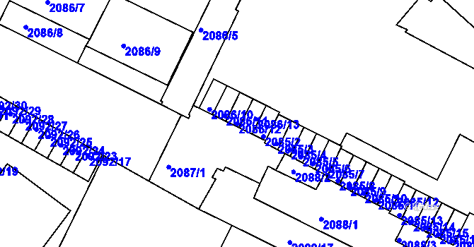 Parcela st. 2086/12 v KÚ Znojmo-město, Katastrální mapa