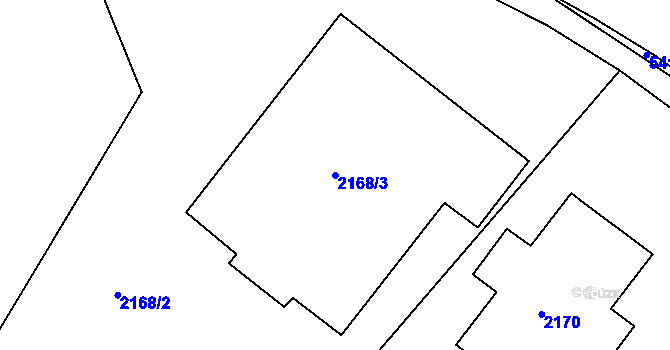 Parcela st. 2168/3 v KÚ Znojmo-město, Katastrální mapa