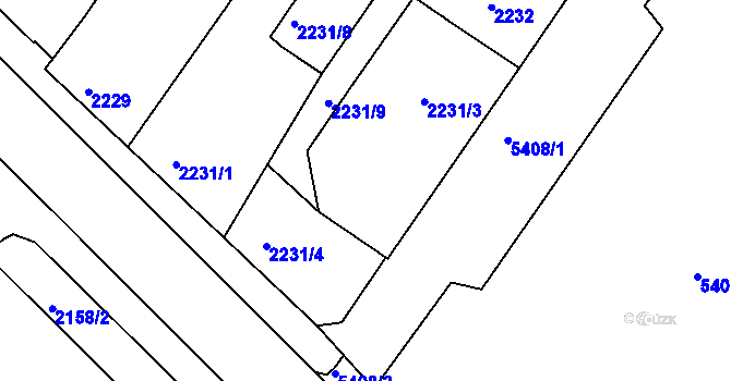 Parcela st. 2231/2 v KÚ Znojmo-město, Katastrální mapa