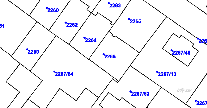 Parcela st. 2266 v KÚ Znojmo-město, Katastrální mapa