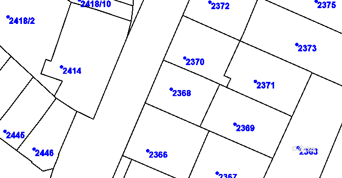 Parcela st. 2368 v KÚ Znojmo-město, Katastrální mapa