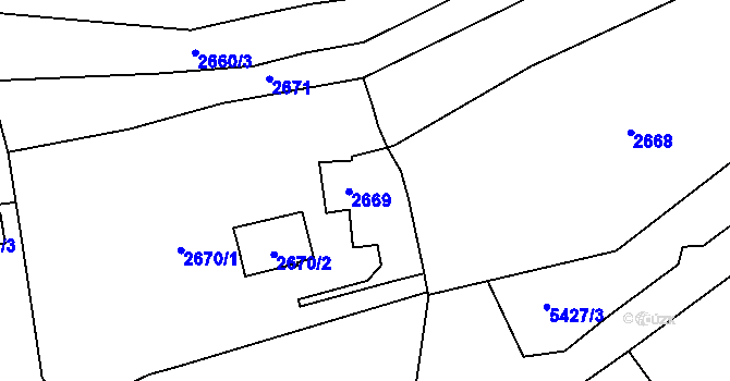 Parcela st. 2669 v KÚ Znojmo-město, Katastrální mapa