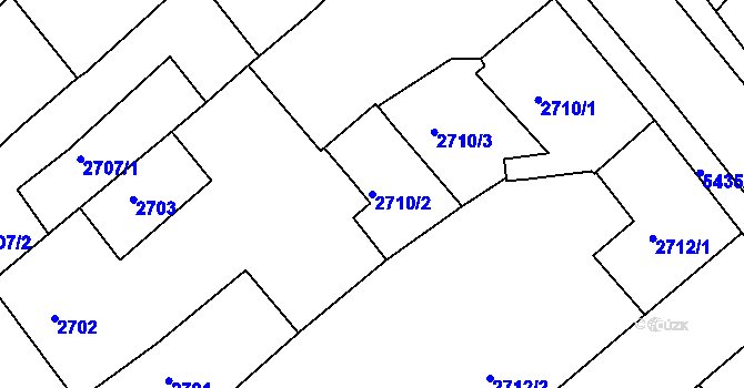 Parcela st. 2710/2 v KÚ Znojmo-město, Katastrální mapa