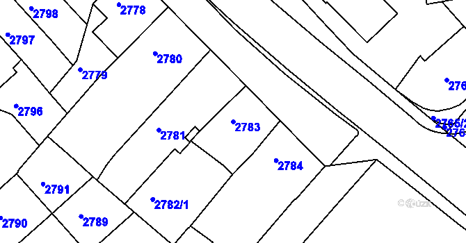 Parcela st. 2783 v KÚ Znojmo-město, Katastrální mapa