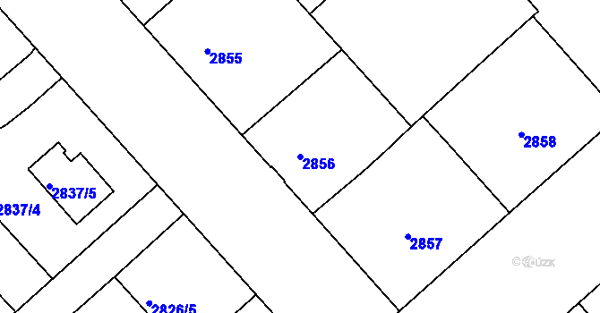 Parcela st. 2856 v KÚ Znojmo-město, Katastrální mapa