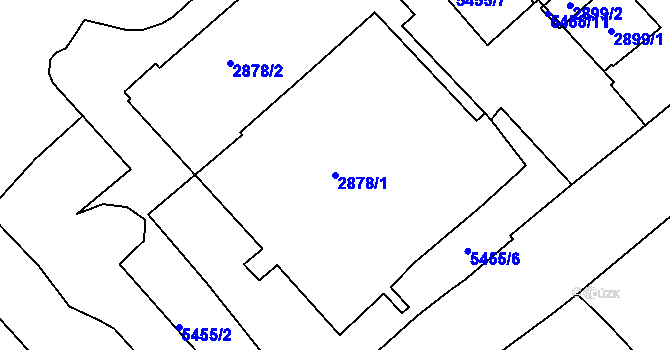 Parcela st. 2878/1 v KÚ Znojmo-město, Katastrální mapa