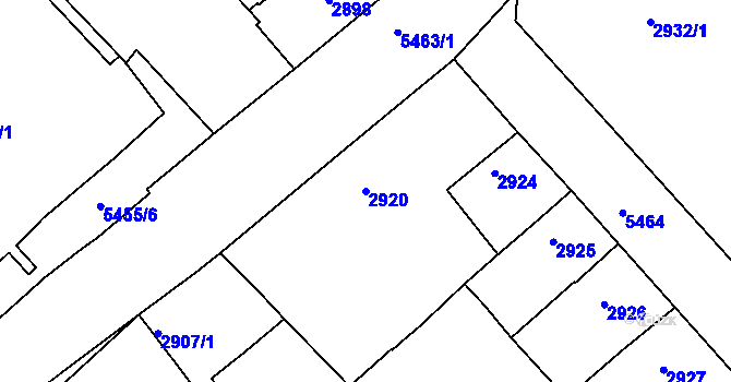 Parcela st. 2920 v KÚ Znojmo-město, Katastrální mapa
