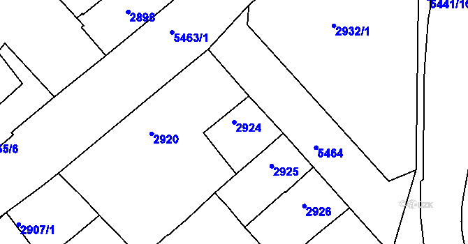 Parcela st. 2924 v KÚ Znojmo-město, Katastrální mapa