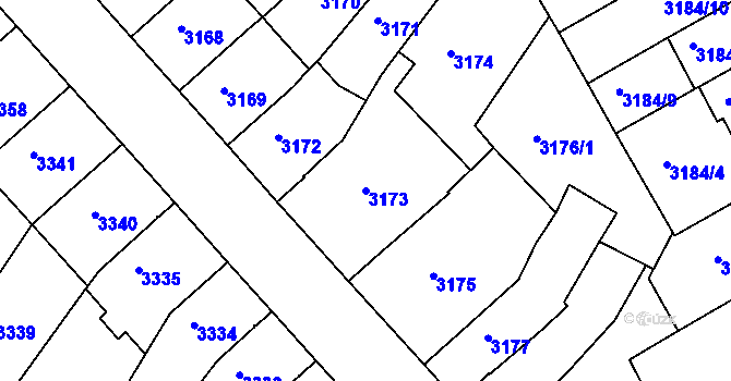 Parcela st. 3173 v KÚ Znojmo-město, Katastrální mapa