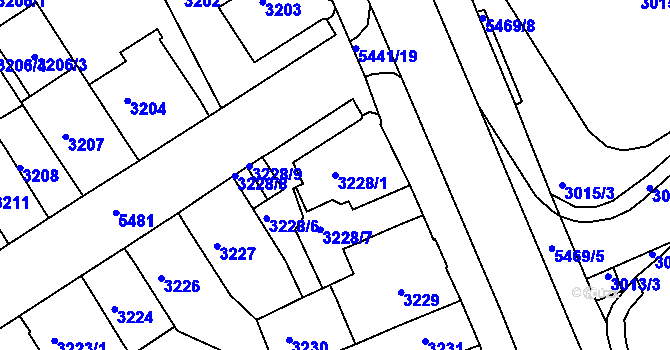 Parcela st. 3228/1 v KÚ Znojmo-město, Katastrální mapa