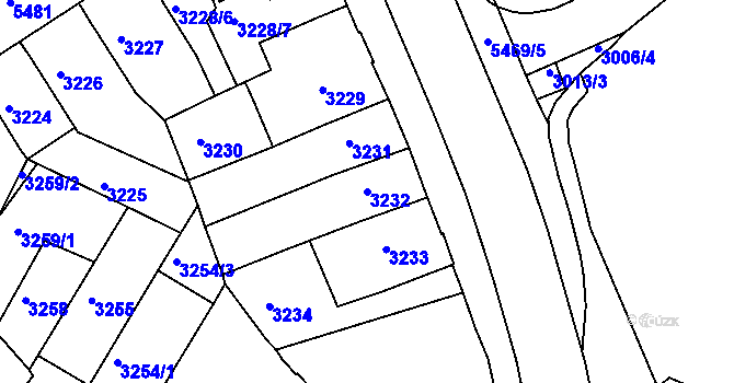 Parcela st. 3232 v KÚ Znojmo-město, Katastrální mapa