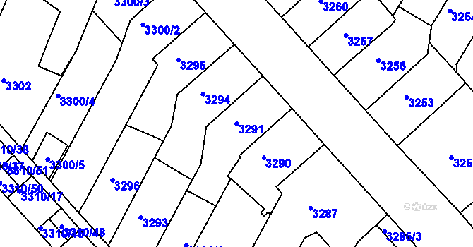 Parcela st. 3291 v KÚ Znojmo-město, Katastrální mapa