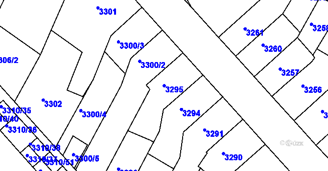 Parcela st. 3295 v KÚ Znojmo-město, Katastrální mapa