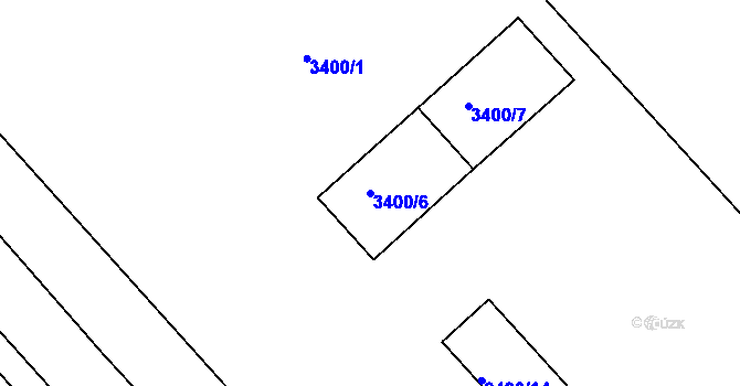 Parcela st. 3400/6 v KÚ Znojmo-město, Katastrální mapa