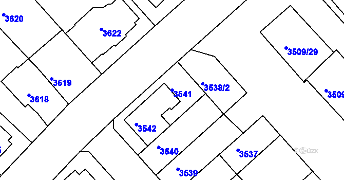Parcela st. 3541 v KÚ Znojmo-město, Katastrální mapa