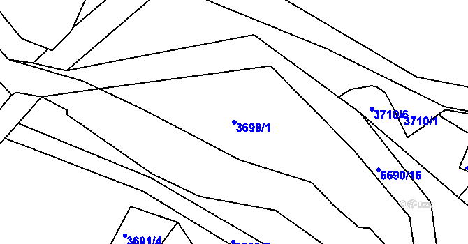 Parcela st. 3698/1 v KÚ Znojmo-město, Katastrální mapa