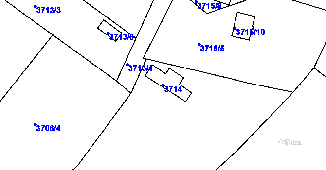 Parcela st. 3714 v KÚ Znojmo-město, Katastrální mapa