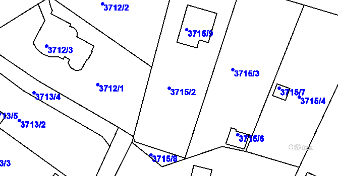 Parcela st. 3715/2 v KÚ Znojmo-město, Katastrální mapa