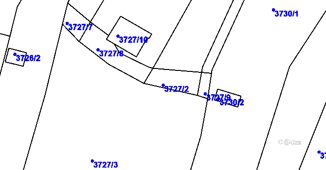 Parcela st. 3727/2 v KÚ Znojmo-město, Katastrální mapa