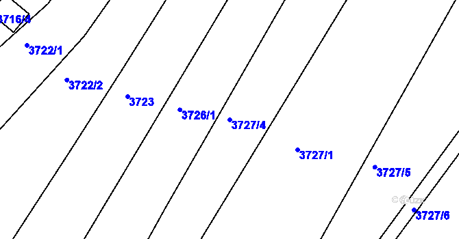 Parcela st. 3727/4 v KÚ Znojmo-město, Katastrální mapa