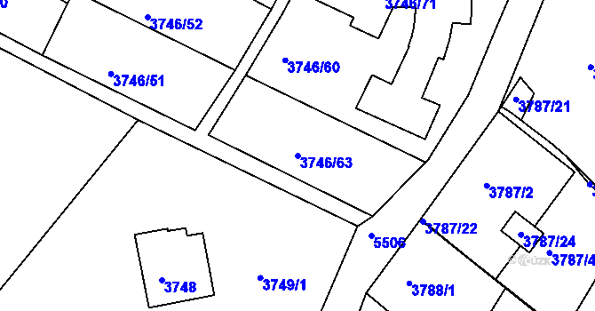 Parcela st. 3746/63 v KÚ Znojmo-město, Katastrální mapa