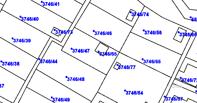 Parcela st. 3746/65 v KÚ Znojmo-město, Katastrální mapa