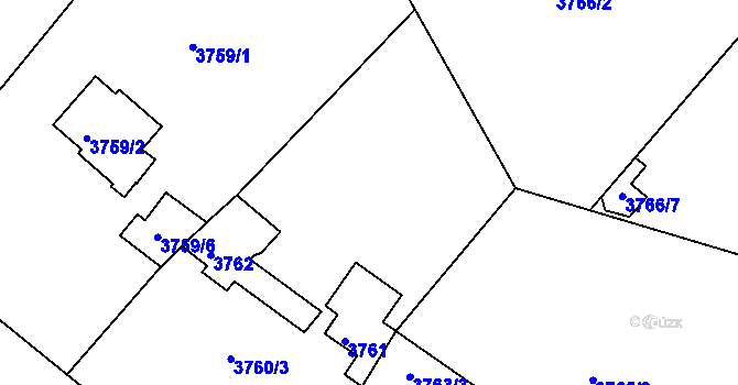 Parcela st. 3760 v KÚ Znojmo-město, Katastrální mapa