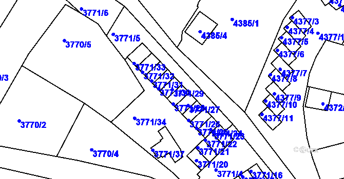 Parcela st. 3771/29 v KÚ Znojmo-město, Katastrální mapa