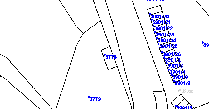 Parcela st. 3778 v KÚ Znojmo-město, Katastrální mapa