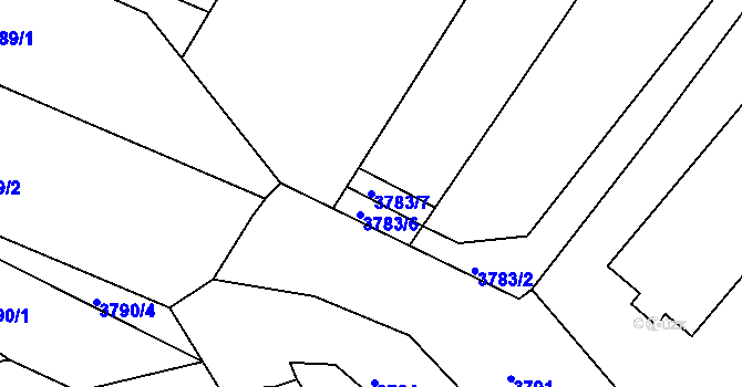 Parcela st. 3783/7 v KÚ Znojmo-město, Katastrální mapa
