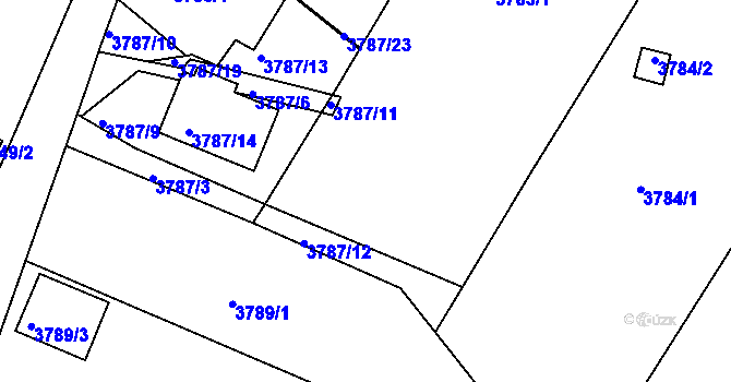 Parcela st. 3787/5 v KÚ Znojmo-město, Katastrální mapa