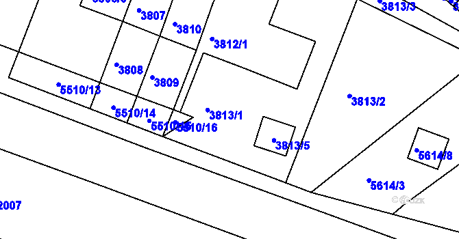 Parcela st. 3813/1 v KÚ Znojmo-město, Katastrální mapa