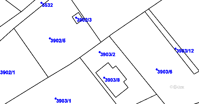 Parcela st. 3903/2 v KÚ Znojmo-město, Katastrální mapa