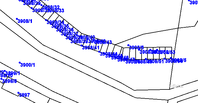 Parcela st. 3908/44 v KÚ Znojmo-město, Katastrální mapa