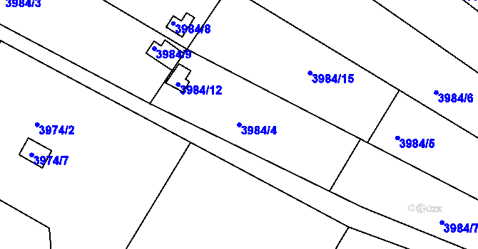 Parcela st. 3984/4 v KÚ Znojmo-město, Katastrální mapa
