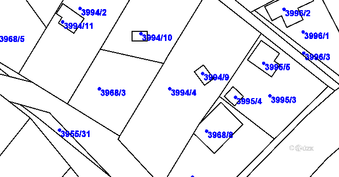 Parcela st. 3994/4 v KÚ Znojmo-město, Katastrální mapa
