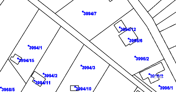 Parcela st. 3994/5 v KÚ Znojmo-město, Katastrální mapa
