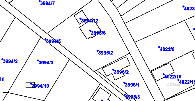 Parcela st. 3995/2 v KÚ Znojmo-město, Katastrální mapa