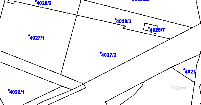 Parcela st. 4027/2 v KÚ Znojmo-město, Katastrální mapa