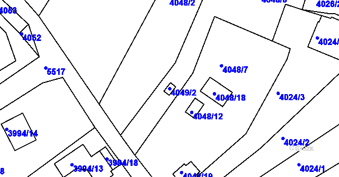 Parcela st. 4049/2 v KÚ Znojmo-město, Katastrální mapa