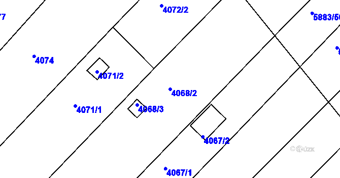Parcela st. 4068/2 v KÚ Znojmo-město, Katastrální mapa