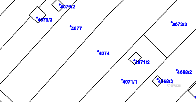 Parcela st. 4074 v KÚ Znojmo-město, Katastrální mapa