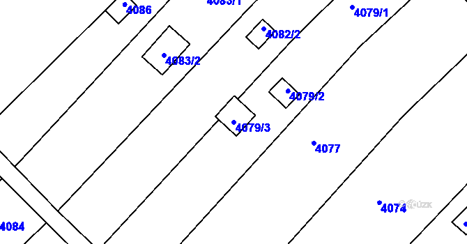 Parcela st. 4079/3 v KÚ Znojmo-město, Katastrální mapa