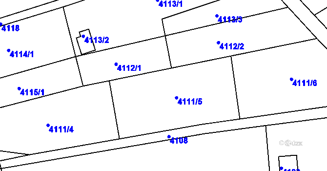 Parcela st. 4111 v KÚ Znojmo-město, Katastrální mapa