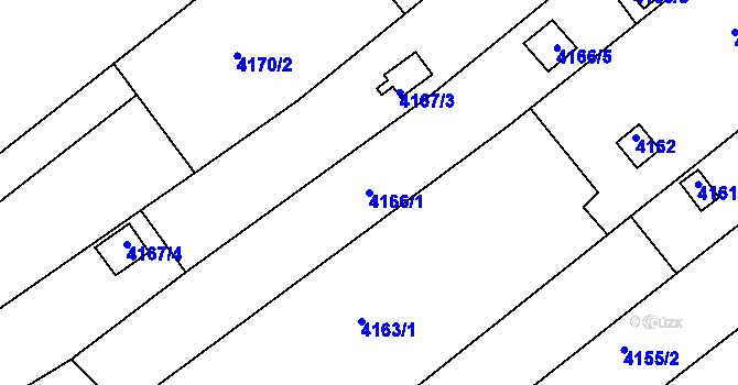 Parcela st. 4166/1 v KÚ Znojmo-město, Katastrální mapa